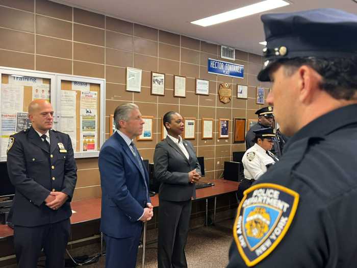 Exclusive: NYPD rolls out new pilot program implementing new tour hours and less work days 7 Police Commissioner Keechant Sewell and PBA President Patrick Lynch attended the roll out for the first 10/12-hour shift rotation at the 47th Precinct.