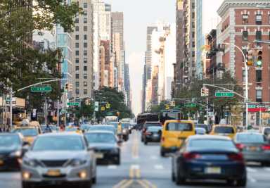 Traffic on Third Avenue in Manhattan.