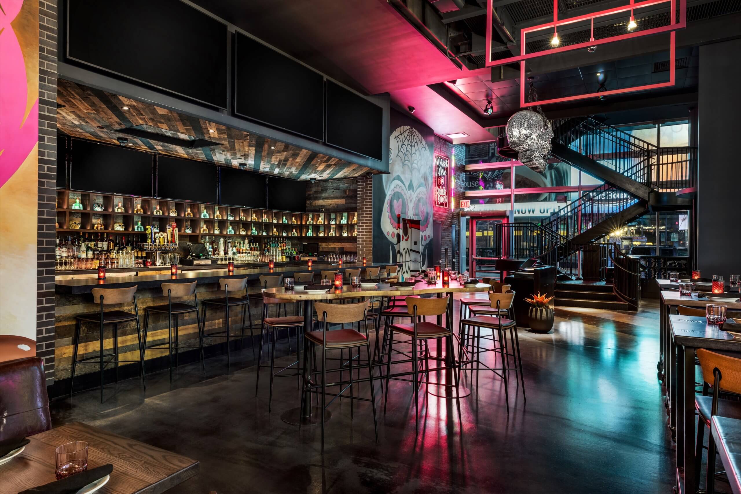 The interior of Pink Taco