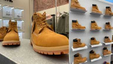 New SoHo Timberland store offers on-site customization, sustainability options and more 14 A row of Timberland boots