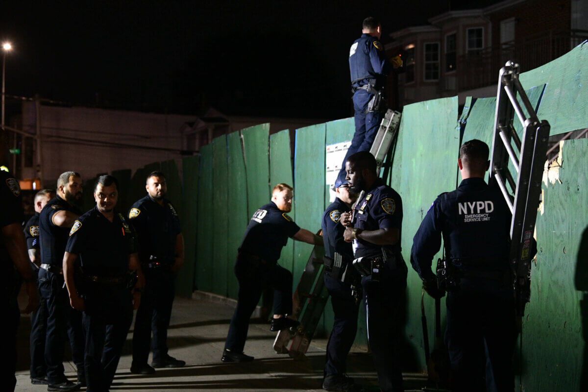 Police nabbed three men after a pursuit in East New York, Brooklyn