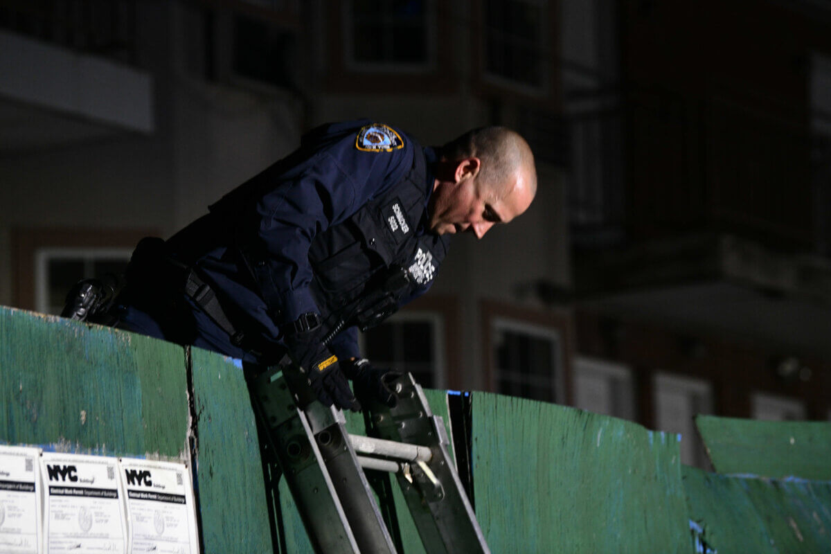 Police investigate the construction site
