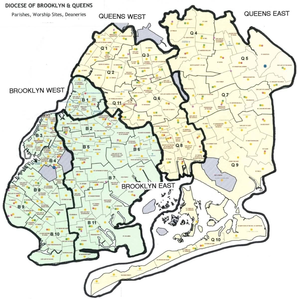 Roman Catholic Diocese of Brooklyn restructuring to further expand involvement in local parishes 3 Map of the Diocese of Brooklyn