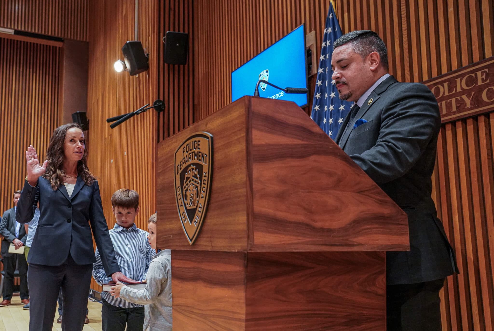 Rebecca Weiner named NYPD's first female Deputy Commissioner of Intelligence and Counterterrorism 9 Rebecca Weiner is sworn in by Police Commissioner Edward Caban