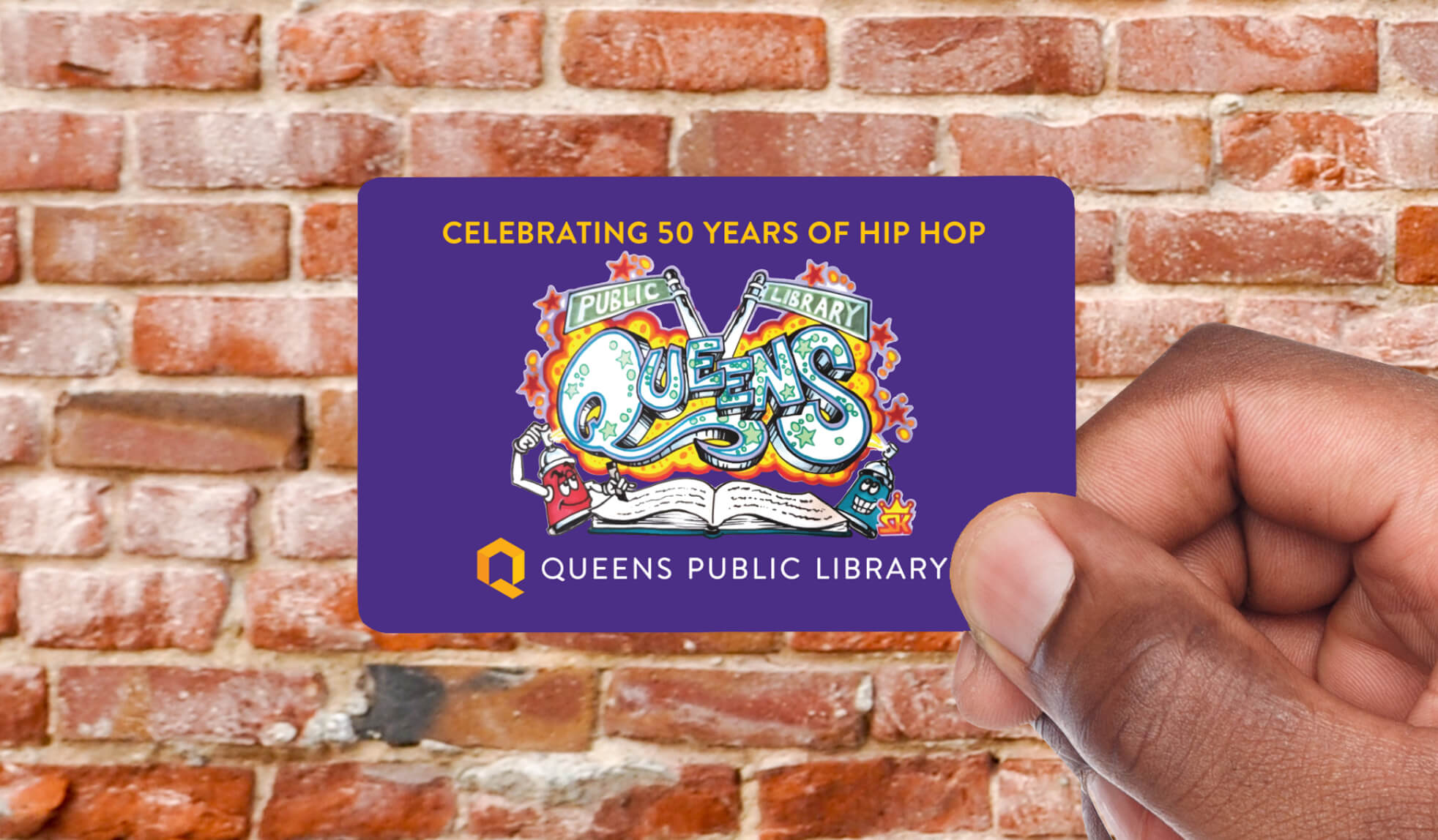 NYC public libraries release new library cards celebrating hip-hop's 50th anniversary and Jay-Z 7 Queens Public Library card