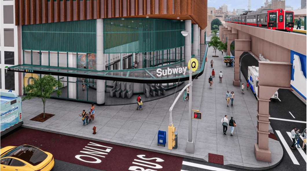 A draft rendering of the planned 125th Street terminal for the Q train, part of Phase 2 of the Second Avenue Subway project.