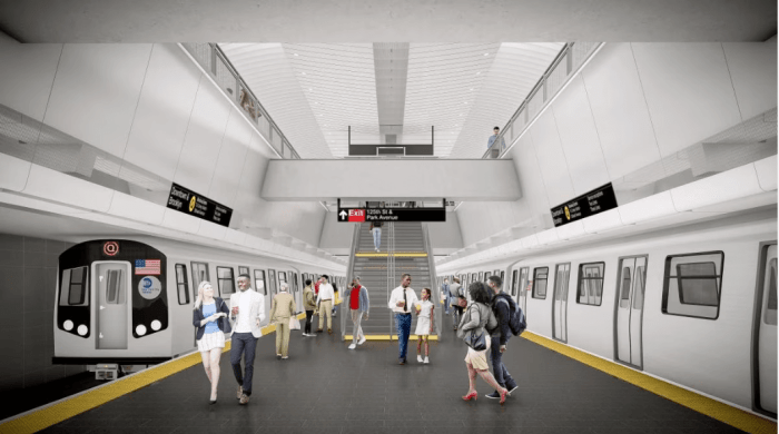 Feds set to award $3.4 billion infrastructure grant for Second Avenue Subway extension 3 A draft rendering of the Q train platform planned for 125th Street and Lexington Avenue