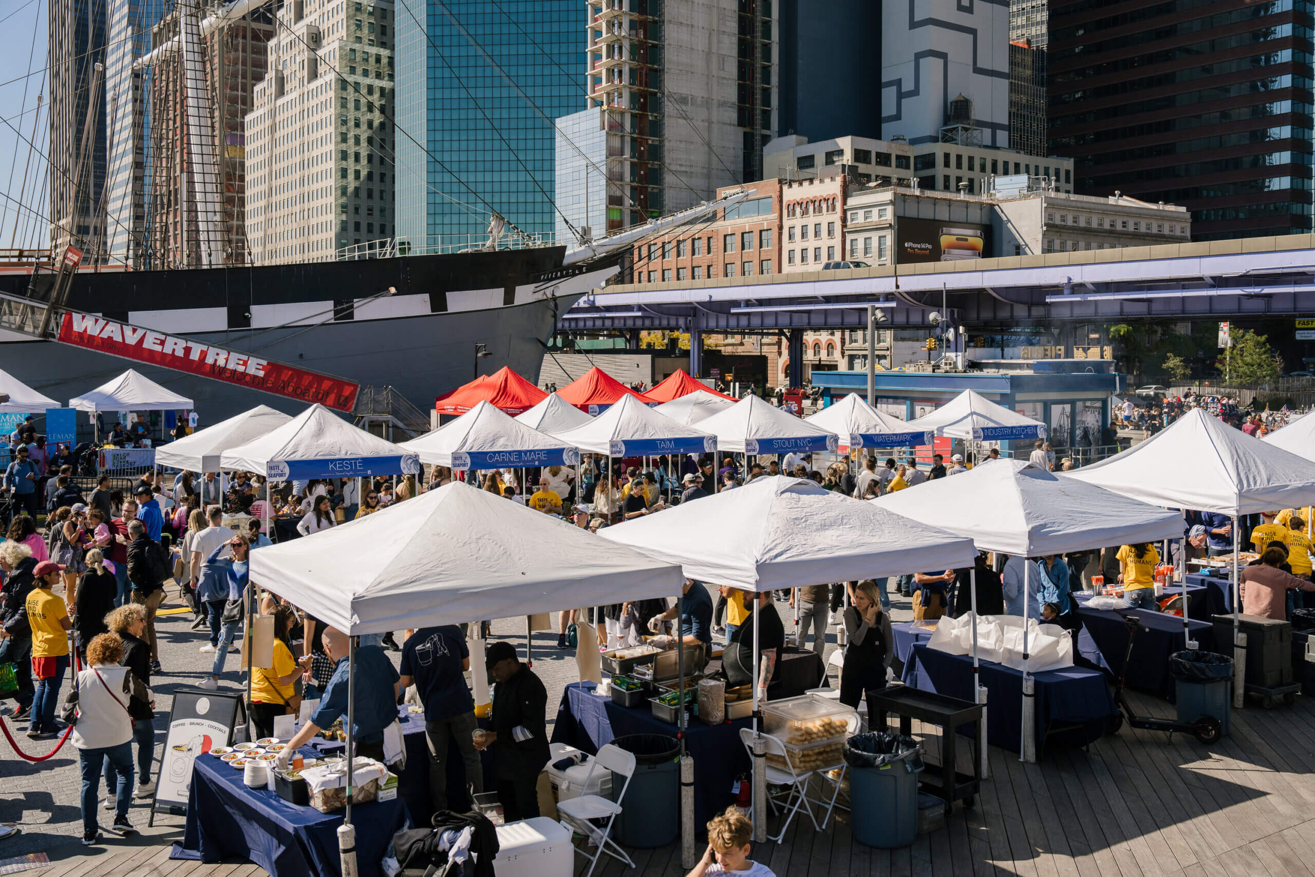 The 13th Annual Taste of the Seaport festival returns on Saturday, Sept. 23 to Piers 16 and 17 in lower Manhattan to raise funds for Peck Slip and Spruce Street schools.
