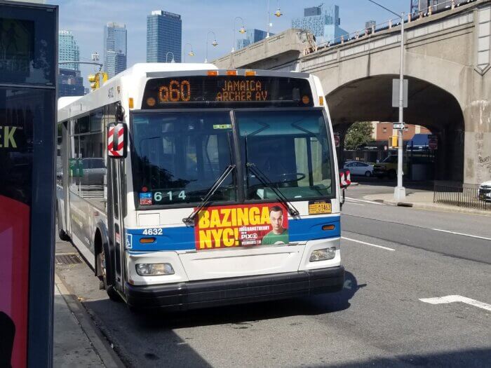 Q60 bus on Queens Boulevard in 2023