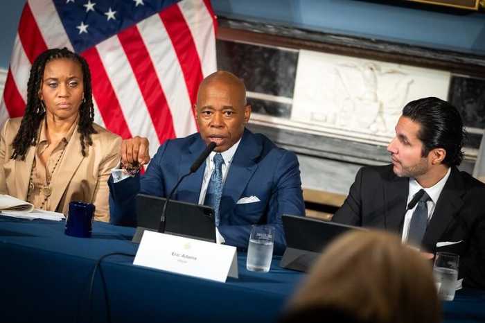 Mayor wants to provide 'true picture' of NYC migrant crisis during trip to South America this week 4 Mayor Eric Adams (center) says his four-day trip to Mexico and South America this week will focus on disuading migrants from coming to New York City