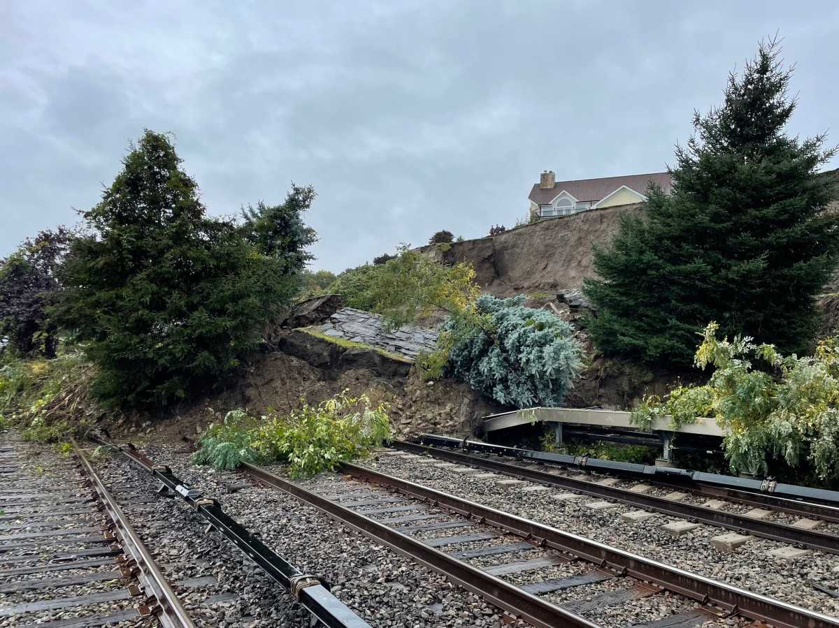 Parts of Metro-North's Hudson Line remain closed following a weekend mudslide in Westchester County.