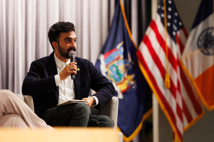 NYC DSA members playing both sides of Israel-Hamas conflict in wake of terror attacks 3 Assemblymember Zohran Mamdani speaks during a town hall meeting in Long Island City about his bill