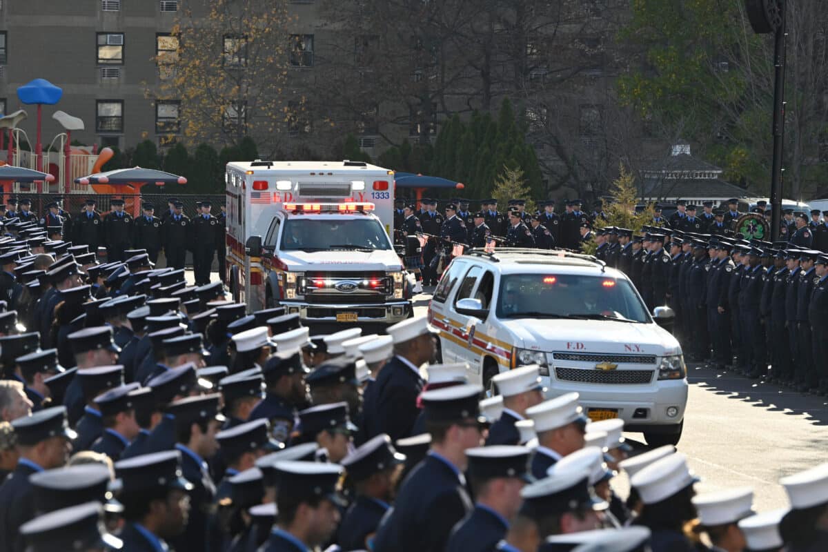 Fallen EMT Frederick Whiteside was brought in by FDNY Ambulance