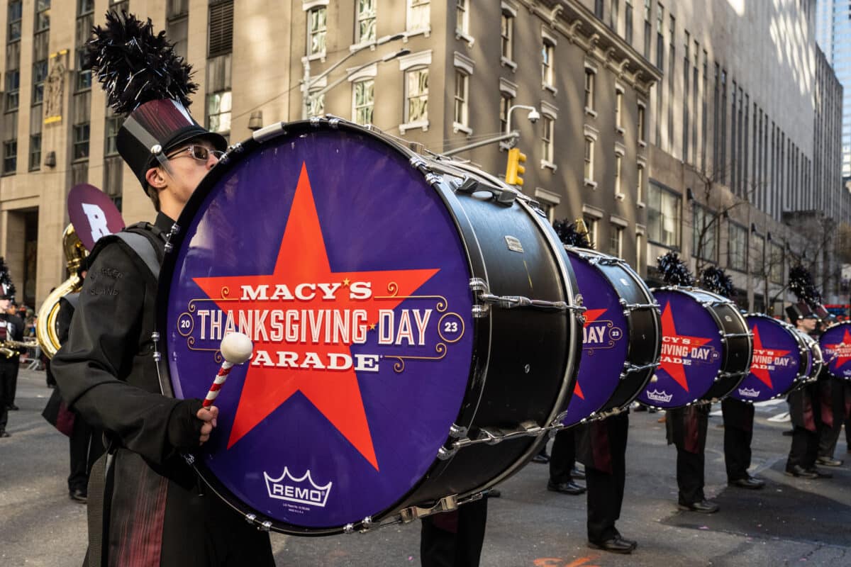 Dance groups, marching bands, and clowns were part of the Macy’s Thanksgiving Day Parade
