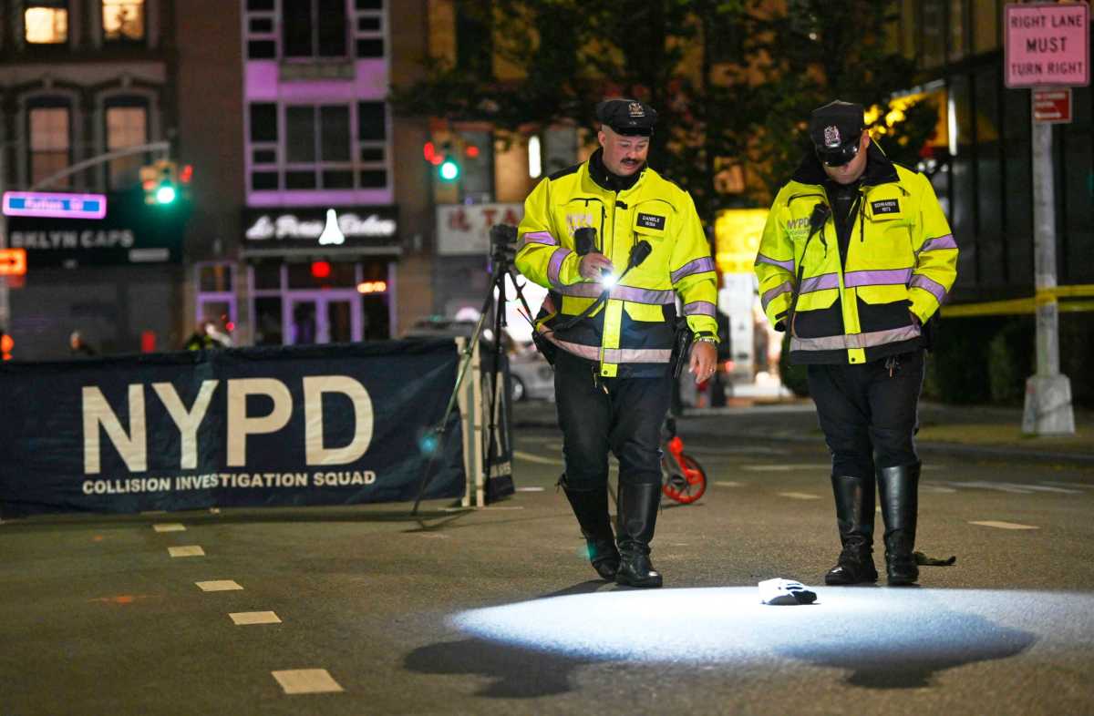 Police at scene of auto collision on Staten Island