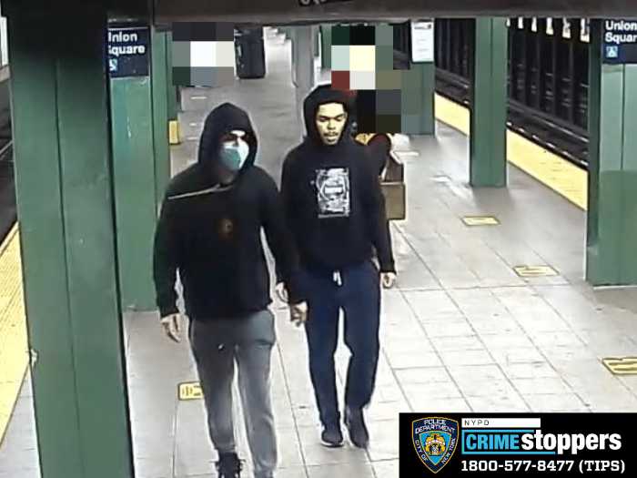 Cops looking for duo who robbed man at knifepoint in Flatiron 5 The suspects wanted in the knifepoint robbery in the Flatiron District on Jan. 26.