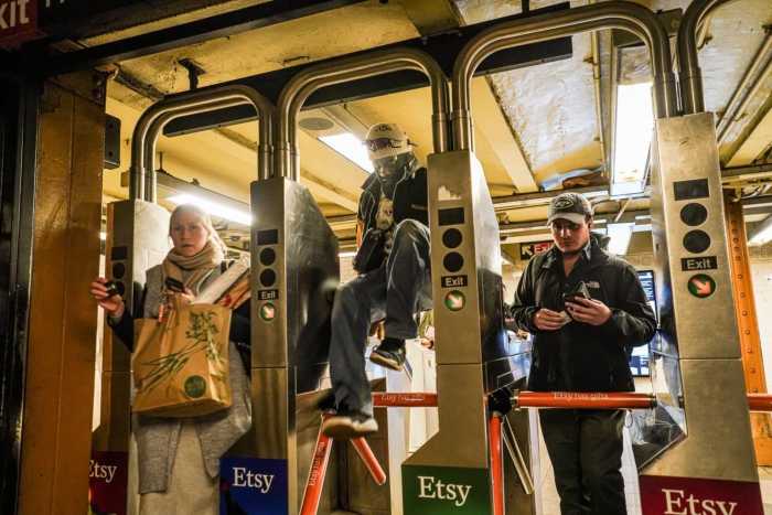 NYC transit crime spirals downward, even as major felonies remain an issue for law enforcement 2 Fare evaders jumping the turnstile