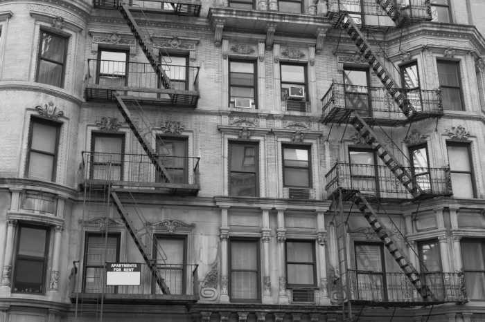 Op-ed | The flaws of 'Good Cause Eviction' and its potential impact on small property owners 4 Fire escape in black and white