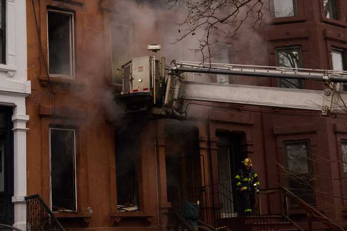 Firefighters take on early two-alarm blaze at Brooklyn home 2 Firefighters take on early two-alarm blaze at Brooklyn home