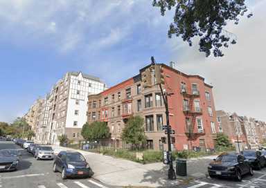 The intersection of Brooklyn Avenue and St. Marks Avenue, where the 13-year-old boy was fatally shot on Thursday night.