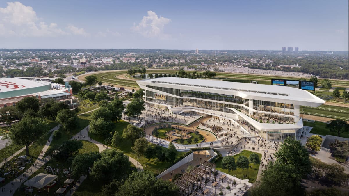 new Belmont Park grandstand and paddock