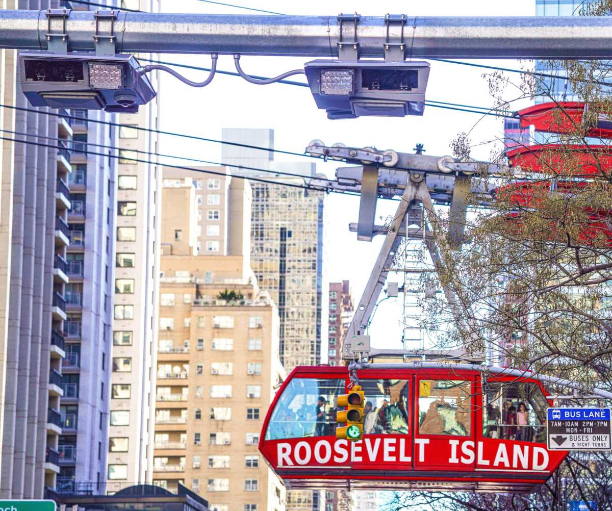 Congestion pricing cameras in Manhattan in March 2024.