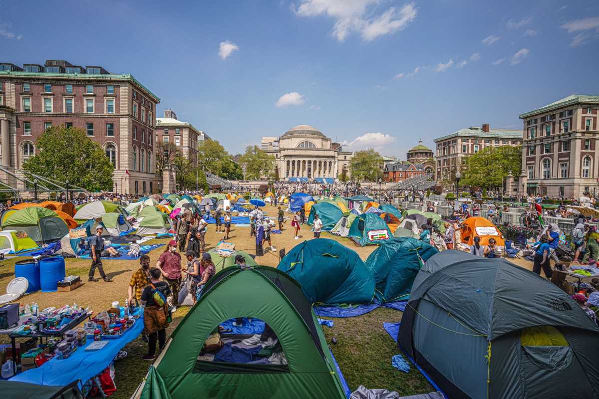 Columbia University says it has begun suspending students Monday afternoon as tensions ran high following a 2 p.m. deadline to vacate the lawn.