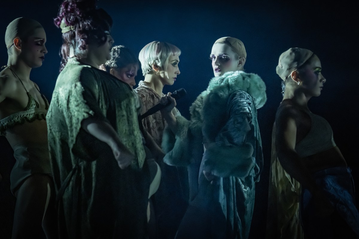 Review | Come for the preshow, stay for the ‘Cabaret’ 4 Gayle Rankin (c.) as Sally Bowles with the Kit Kat Girls in the 2024 "Cabaret" revival on Broadway.