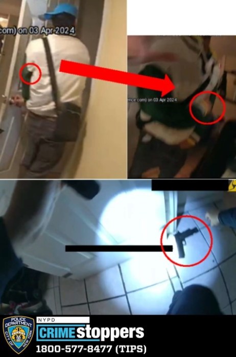 got the gun under his armpit