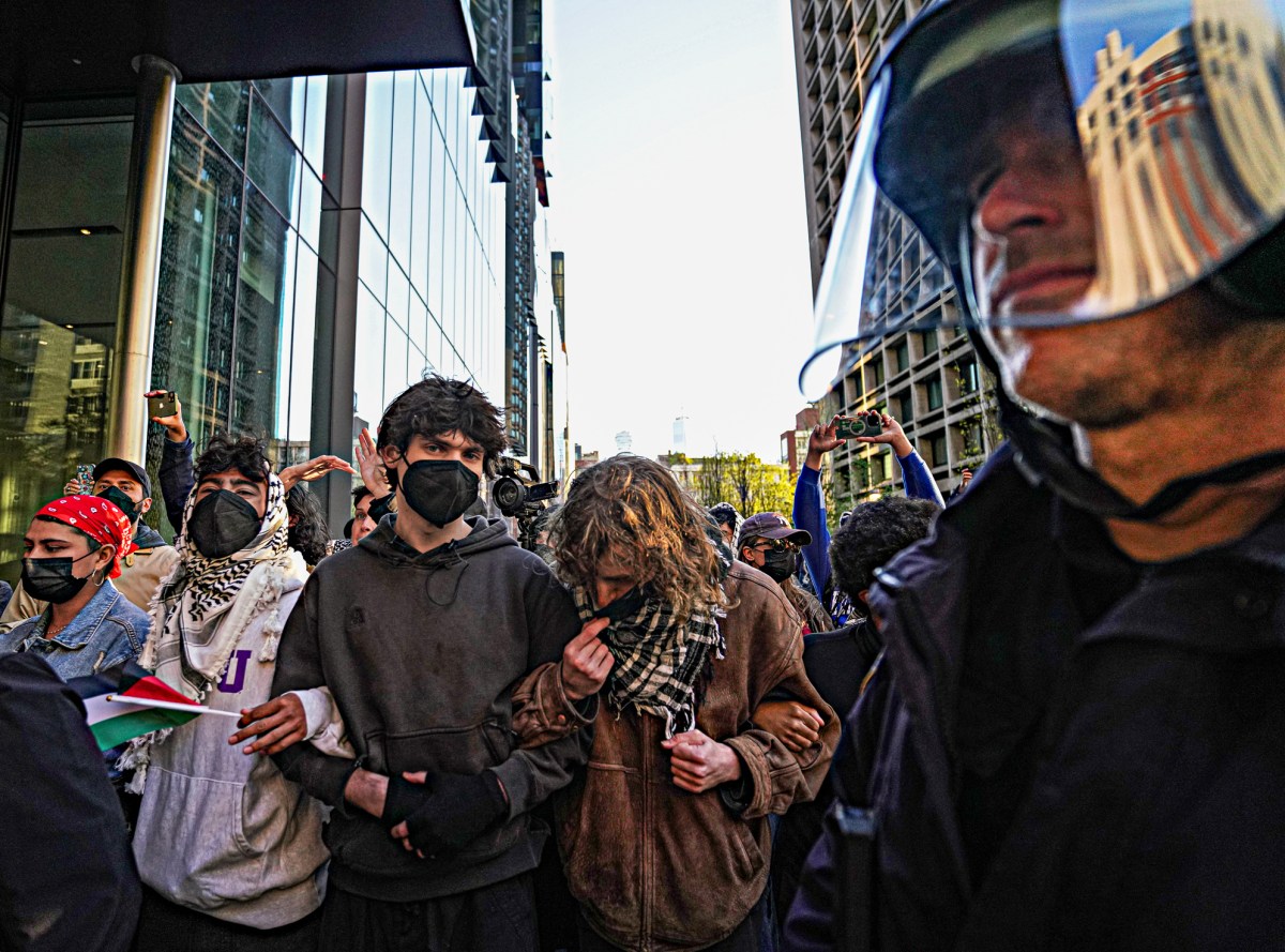 NYU students re-erected an encampment outside the college