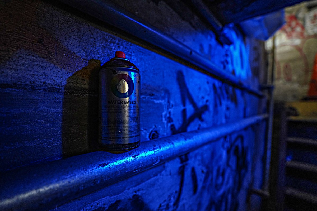 Amongst the coated walls sat discarded spray cans, just another clue tipping police off to exactly who had been venturing into the dark