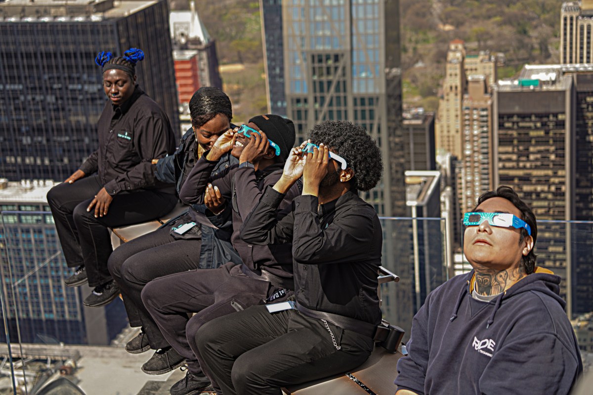 people all around New York State Monday gathered to watch the highly anticipated solar eclipse