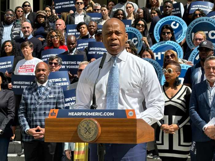 Mayor Adams' $111 billion executive budget plan restores some critical cuts, but shuts out libraries 4 Mayor Eric Adams holds rally celebrating rollout of executive budget