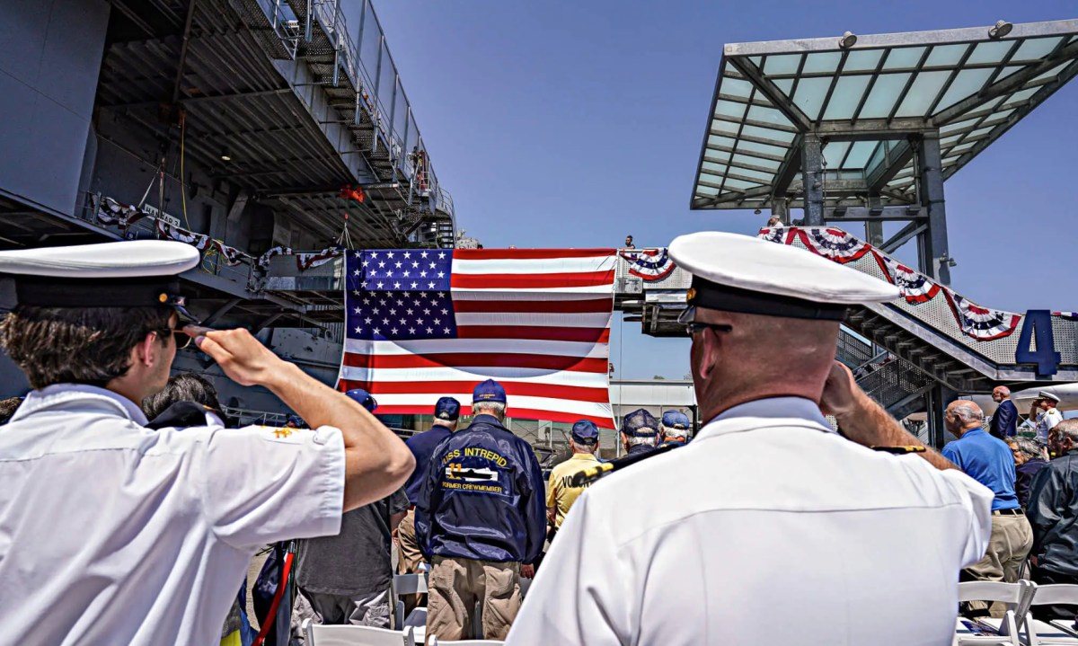 All aboard! Fleet Week is returning this May; here are the ships set to come in 3 Navy officers salute during Memorial Day service amid Fleet Week