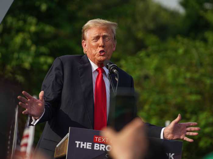 Donald Trump in the Bronx: Former president bashes Democrats and journalists in front of campaign rally crowd 6 Donald Trump speaking in the Bronx