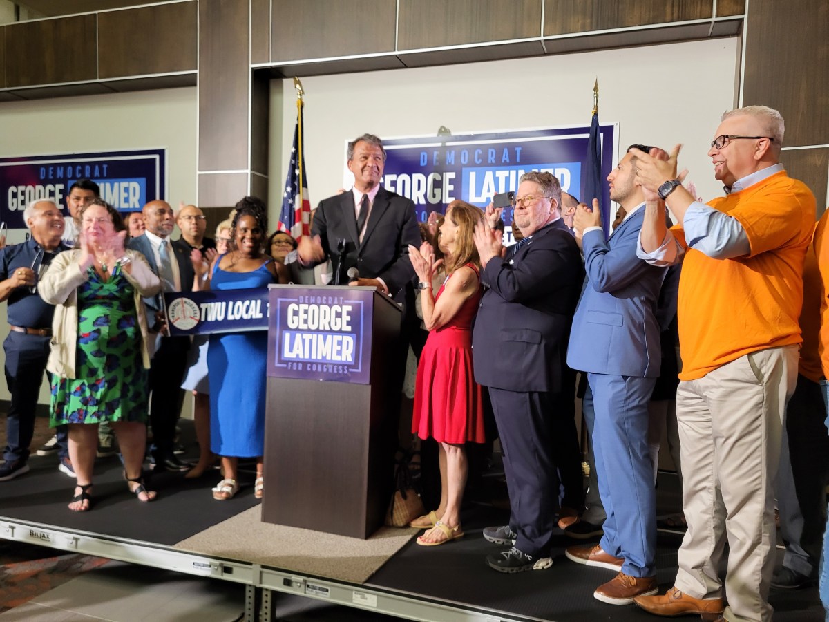 Three takeaways from New York's 2024 Democratic primary: How did Bowman lose while other progressives won? 5 George Latimer with supporters celebrating primary victory