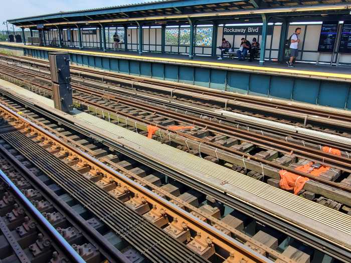 Fit to be tied? A train riders freaked by subway tracks held together by zip ties 4 Zip ties on subway tracks along A line