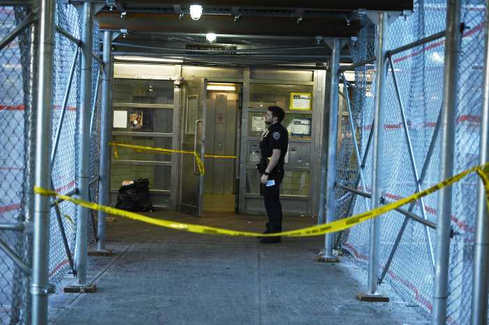 Two shot at Brooklyn apartment building in gun violence-plagued community 5 Officers stand guard at scene of Brooklyn shooting