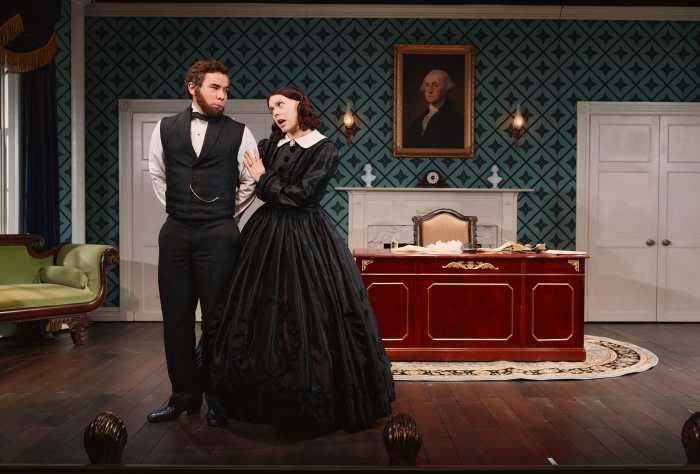 Review | Cole Escola's 'Oh, Mary!' is perfect summer camp for adults 2 Cole Escola and Conrad Ricamora as Mary Todd and Abraham Lincoln in "Oh, Mary!"