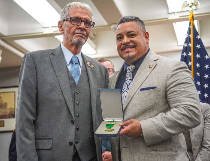Police Combat Cross awarded to detective nearly half a century after he apprehended cop killer 2 Randy Jurgensen met with top cop Caban inside of police headquarters in Lower Manhattan