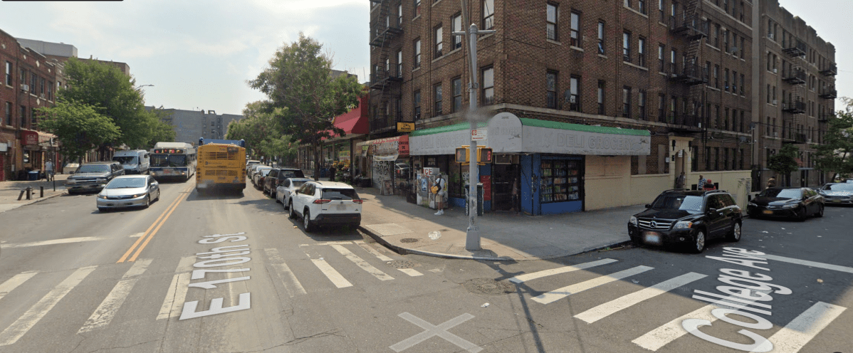 Double stabbing leaves one man dead in the Bronx 2 Bronx intersection with stores and a building