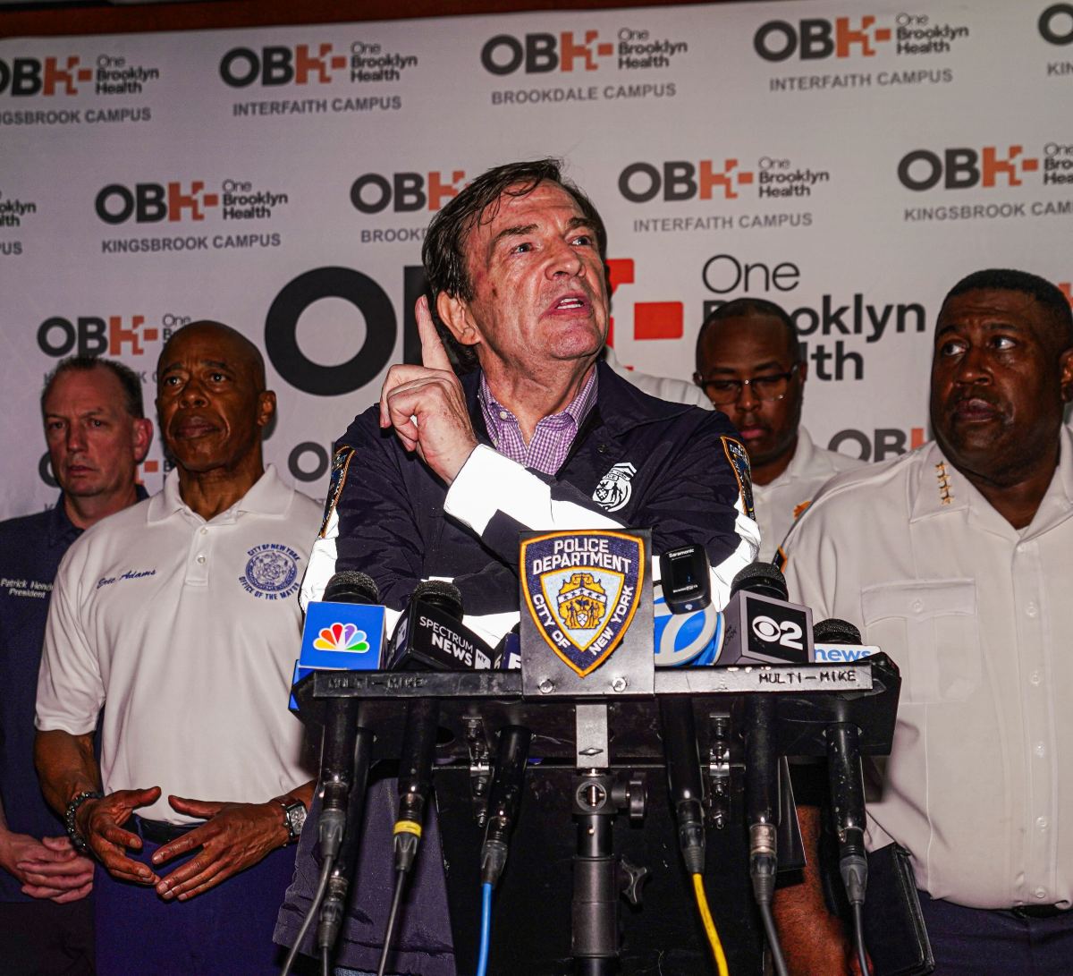 Brooklyn subway shooting leaves one cop wounded, three people injured in apparent case of friendly fire 2 Interim Police Commissioner Tom Donlon speaks about the shooting in Brooklyn