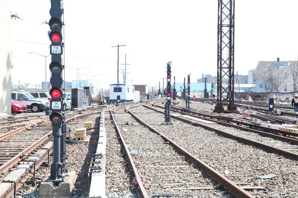 Subway signals on the Rockaway Park shuttle line, due to be replaced in the MTA's next capital plan.