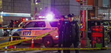 Police at scene of crime in Times Square