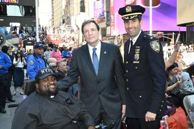 NYPD Commissioner Thomas G. Donlon and Richie Taylor, Deputy Chief of the-NYPD at the Faith & Blue event in Times Square on Friday