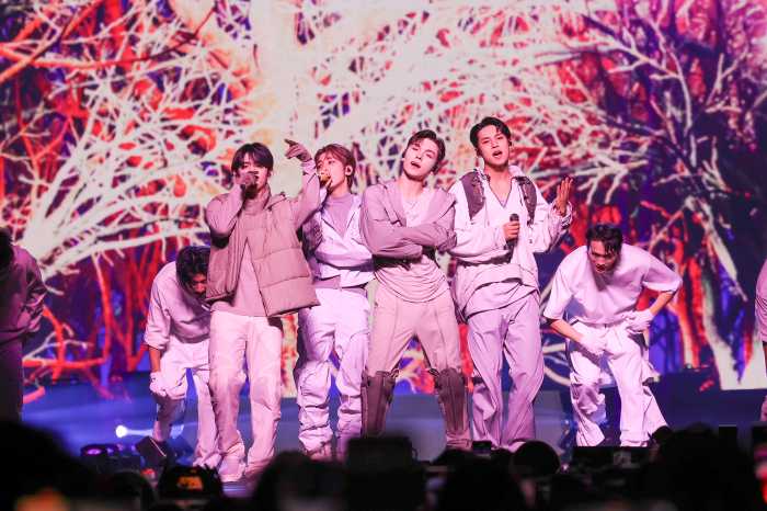 K-pop group SEVENTEEN takes New York City by storm and lights Empire State Building 8 SEVENTEEN performing at Belmont Park.