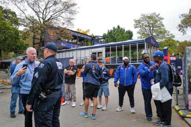 Possible grenade at New York Marathon finish line shuts down Central Park, causes mass evacuation 17 The New York City marathon hub in Central Park was frantically evacuated Friday morning after a suspicious device was discovered near the finish line, authorities confirmed.