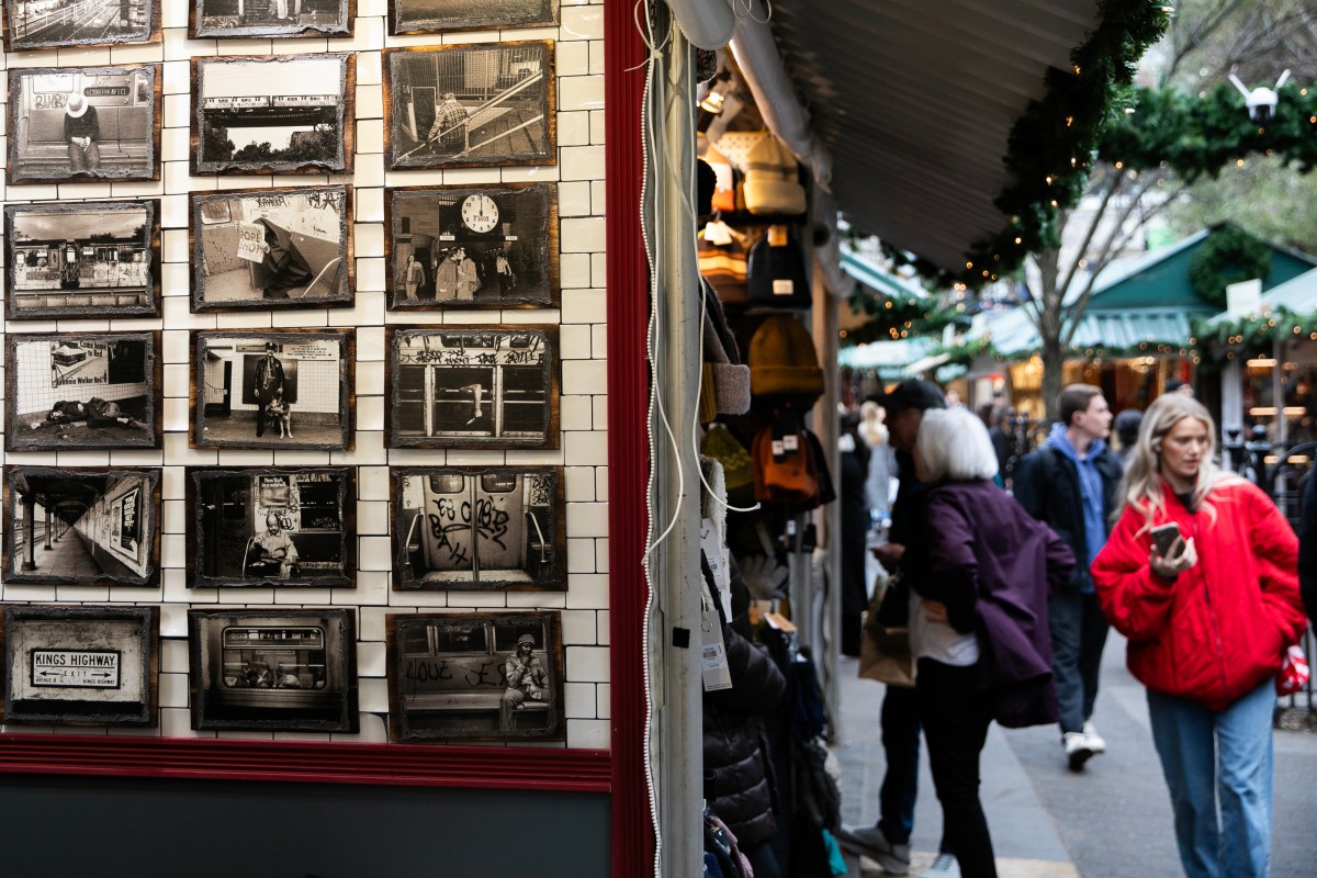 People visit Union Square holiday market on November 20, 2024 in New York City