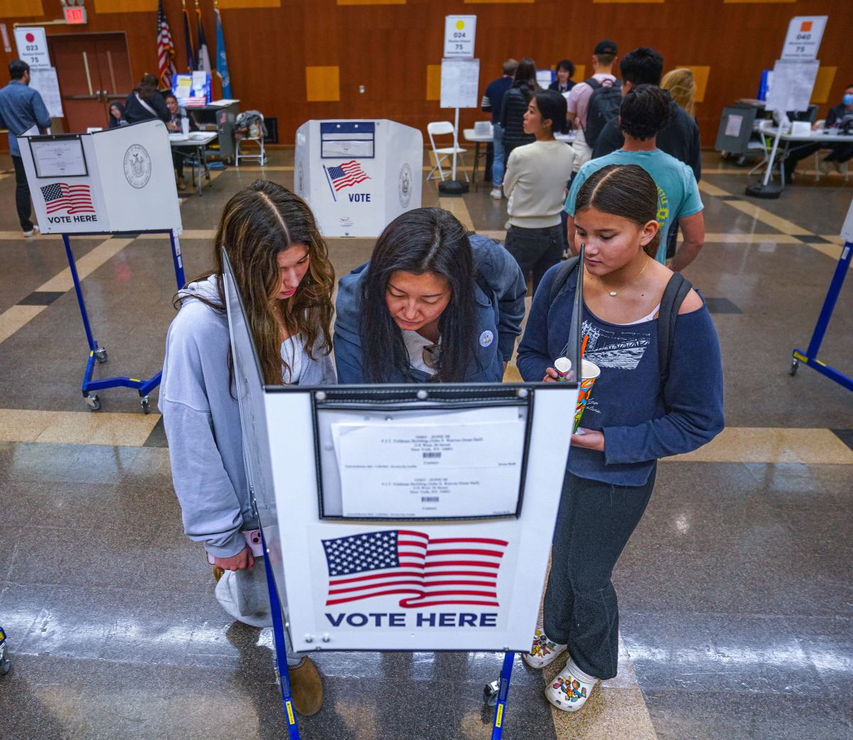 Tens of thousands of working-class New Yorkers shifted toward Trump in 2024. Here’s why. 2 New Yorkers voting on Election Day in Manhattan