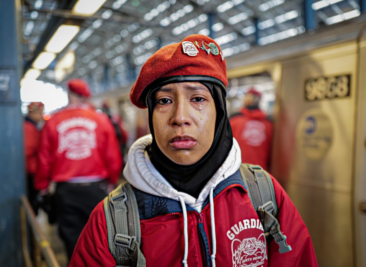 Guardian Angels resume subway patrols following subway arson attack as founder Curtis Sliwa questions transit safety 2 Guardian Angels member in tears on patrol in Brooklyn
